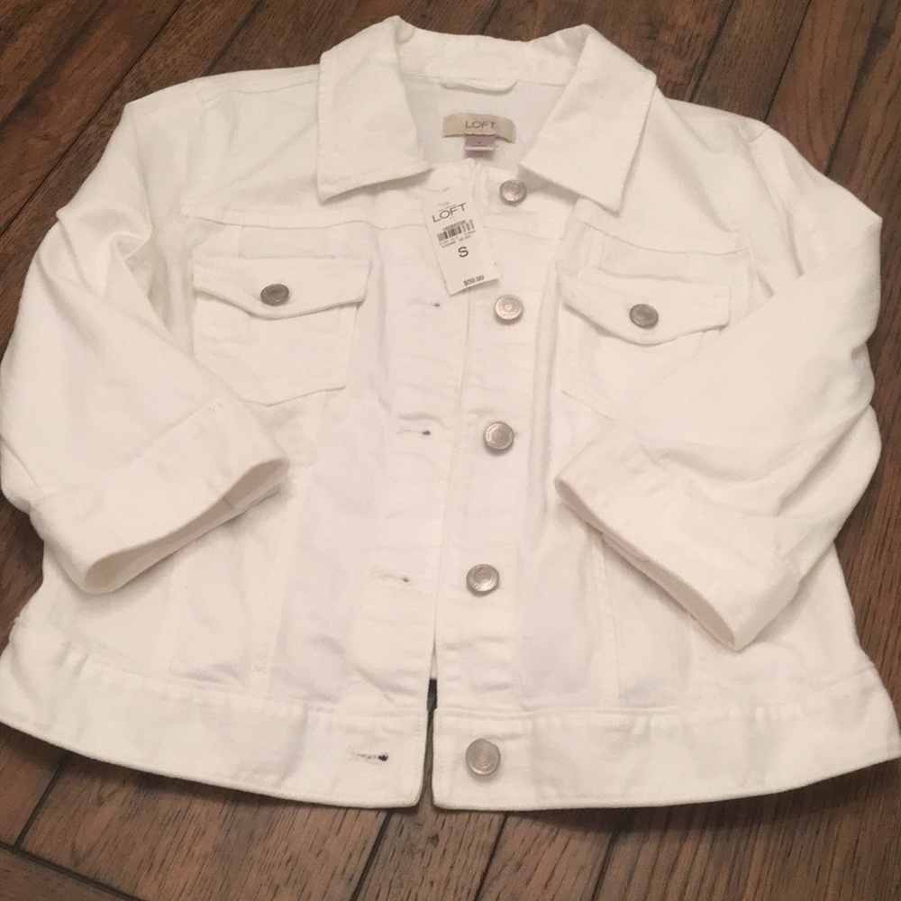 White 3/4 Sleeve Jean Jacket